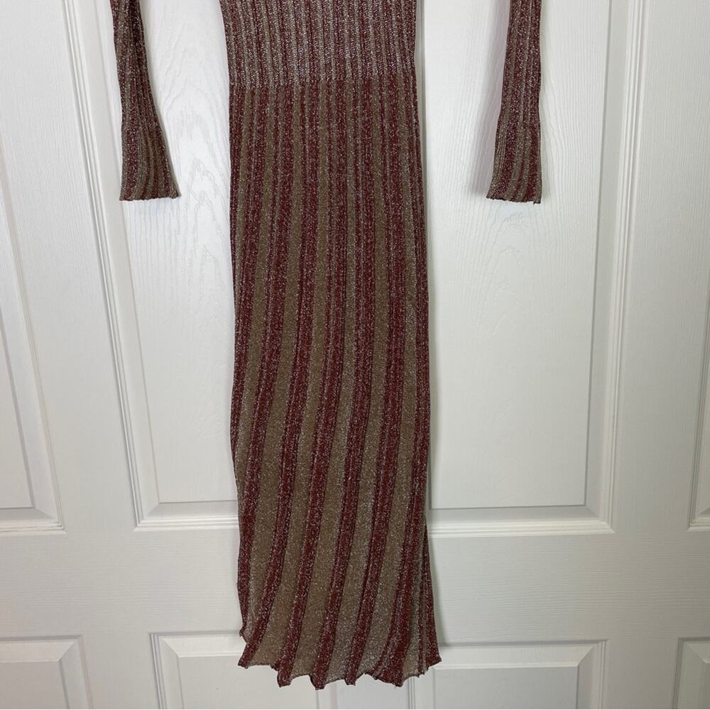 MISA Los Angeles Rafael Metallic Knit Cardigan Midi Dress Glam Sz M - Picture 7 of 11